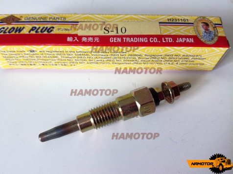 Свеча накаливания YANMAR 3TNV70. 3TNV76. 3TNE74. 3TNV74. 3TNA75, 3TN84, 3TN66, 3TNA72. 3TNE68. 3TN72. 3TN75. 3TNA70. 3TN80. 3TNB80  PS-210, S-10, Y-702U, 129155-77801,  10.0V 